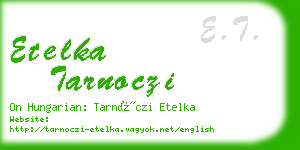 etelka tarnoczi business card