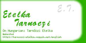 etelka tarnoczi business card